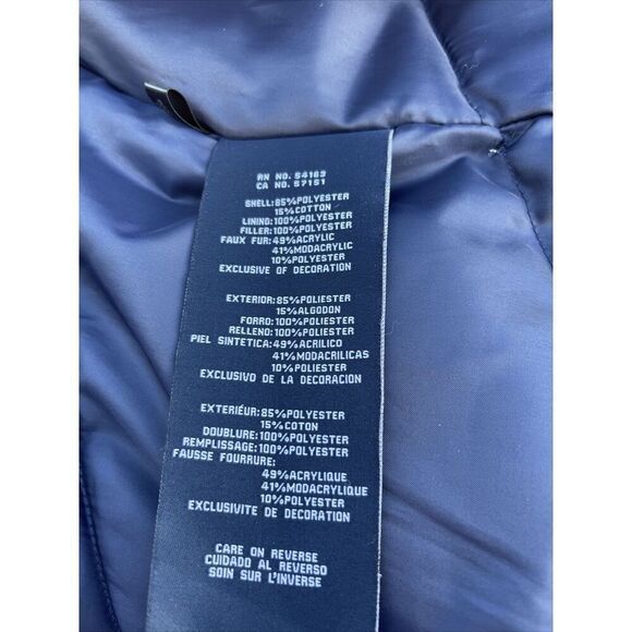 Tommy Hilfiger Jacket Womens Medium Burgandy Red Hooded Puffer Coat Button Down - Picture 11 of 11